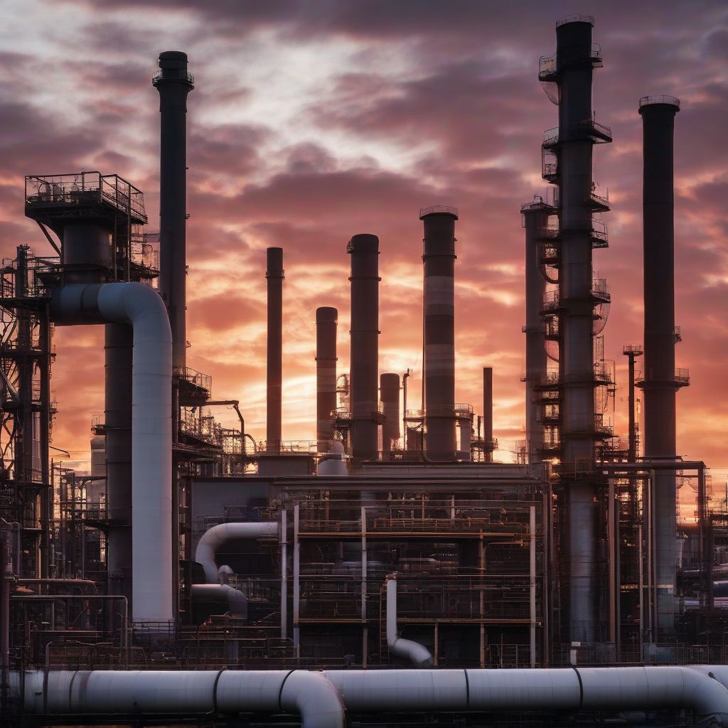 Industrial Plant at Dusk